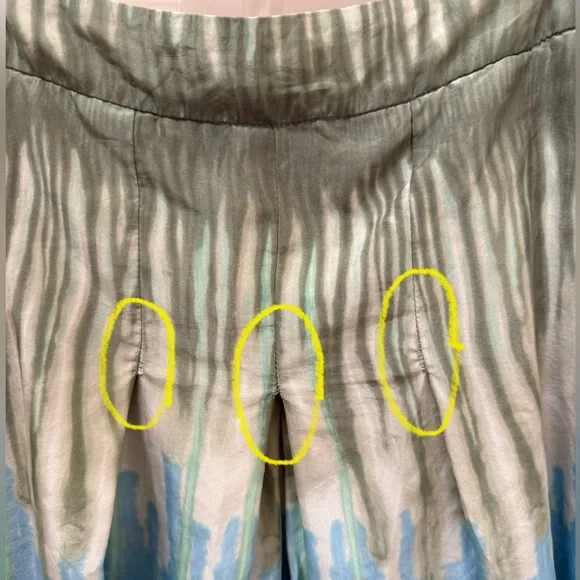 Bandolino Silk Green and Blue A-Line Pleated Skirt - Picture 8 of 11